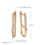 Luxury Trendy Geometric 14K Filled Rose Gold AAA Zircon Diamonds Earrings - High Quality Fine Jewellery