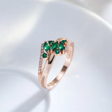 Fabulous Green AAA Zircon Diamonds 14K Gold Filled  Luxury Ring Fine Jewellery