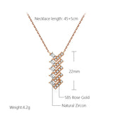 Trendy Geometric 14K Filled Rose Gold AAA Zircon Diamonds Necklace For Women  Daily Party Fine Jewellery