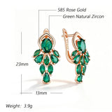 14K Rolled Gold Shiny Green AAA Zircon Crystals Flower Drop Earrings Vintage Jewellery