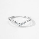 V-Shaped Dolphin Fish Tail Design AAAA Lab Created Diamonds Sterling Silver Ring