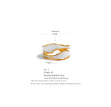 18K Gold Plated Fashion White Enamel Creative Irregular tainless Steel Open Stylish Ring