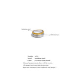 18K Gold Plated Statement Stainless Steel Metal Double Color Geometric Casting Ring