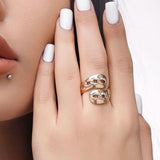 Super Trendy Fashion Geometry Filled 14K Rose Gold AAA Zircon Dimonds Ring for Women - Fine Bride Jewellery