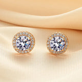 Fine Moissanite Diamonds S925 Sterling Silver Stud Earrings For Women And Men