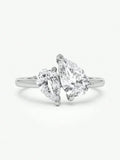 Luxury VVS1 D Colour Moissanite Diamond Sparkling Pear Cut  Rings Fine Jewellery