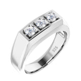 Designer Luxury Heavy 3 Stone VVS1 D Colour Moissanite Diamonds Ring For Men And Women Silver Certified  Jewellery