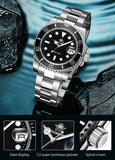 Classic Watch with Ceramic Bezel 200m Water Resistant Casual Quartz Watch
