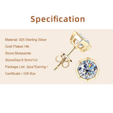 Sparkling 6.5MM 1CT Moissanite Diamonds Silver Square Shape Unisex Stud Earrings