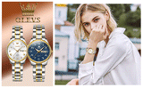 New Original Luxury Brand Stainless Steel Waterproof Quartz Women's Watches- Elegant Date Gift for Ladies