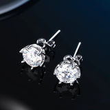 Classic D Colour VVS1 Moissanite Diamonds Stud Silver Earrings or Men and Women