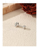 Moissanite Cartilage 925 Sterling Sliver Classic Round Heart Screw Stud Earrings