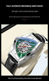 New Arrival Automatic Mechanical Watch For Men Luxury Business Skeleton Luminous Waterproof Triangle Dial Watches