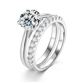 Sparkling GRA Certified Moissanite DiamondS Engagement Wedding Ring Sets for Women S925 Sterling Silver Fine Jewelry