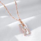 Luxury Personality 14K Filled Rose Gold AAA White Zircon Diamonds Gold and Silver Colour Necklace Fine Jewellery