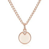 Charming Rolled Rose Gold of 14-Karat Purity Simple Round Pendant Necklace - Fashion Girl Neck Chain Jewellery