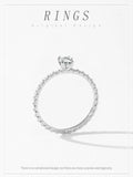 Shining Clear AAAA Lab Created Diamond 925 Silver Solitaire Fine Ring
