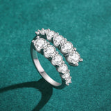 Stunning 925 Sterling Silver Luxury Open Size AAAA Lab Created Diamonds Ring