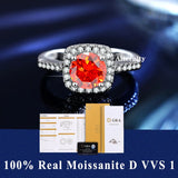 S925 Silver D VVS1 100% Real Moissanite Ring Adjustable Size Pass Diamond with GRA Certificate 18K Plating Rings