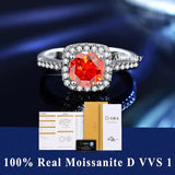 Fabulous 100% Real Moissanite Ring D VVS1 Adjustable Size S925 Sliver GRA Certificate Wedding Rings for Women