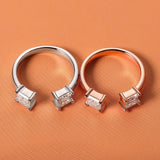 Certified 1Carat D Colour VVS1 Princess Cut Moissanite Diamonds Rings - 925 Silver Wedding Engagement Fine Jewellery