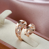 Super Trendy Fashion Geometry Filled 14K Rose Gold AAA Zircon Dimonds Ring for Women - Fine Bride Jewellery