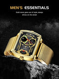 New Men Watch Gold Quartz Led Sport Waterproof Wrist Watch -  Fashion Military Digital Watches - The Jewellery Supermarket