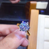 1Ct - 3Ct Diamond Solitaire Silver Yellow GP VVS1 D Colour Moissanite Diamond Ring