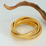 New Fashion Simple Snake Shape Opening Bangle for Women Personality Hiphop Punk Stainless Steel Cuff Bracelet Jewellery