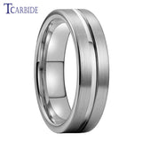 Brushed And Center Groove Finish 6MM Men Women Tungsten Wedding Rings