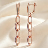 14 Karat Rolled Gold Purple AAA Zircon Diamonds Tassel Dangle Earrings Fine Jewellery
