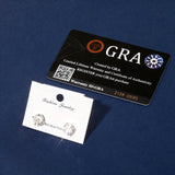 Moissanite Diamonds Earrings 3-8mm 925 Silver GRA Certificate 4 Prong D Colour