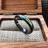 Multicolor Abalone Shell Inlay Domed Polished 4/6/8MM Men Women Tungsten Rings
