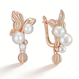 14 Karat Filled Gold Unique Pearl English Earrings for Women Daily Fine Jewellery