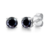 Real 0.1-3CT Moissanite Diamond Stud Earrings Silver Platinum Plated  Fine Jewelry