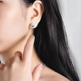 Fine Moissanite Diamonds S925 Sterling Silver Stud Earrings For Women And Men
