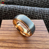 Stepped Shiny Polished Finish 6/8mm Men Women Tungsten Carbide Wedding Rings