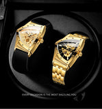 Luxury High-end Triangle Steel Skeleton Automatic Sports Waterproof Silicone Strap Luminous Mechanical Mens Watches