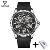 New Fashion Luxurious Brand Rubber Strap Casual Men Mechanical Waterproof Men Automatic Watches - The Jewellery Supermarket