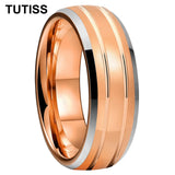 Double Groove Dome Polishing with Chamfering New Men's and Women's Tungsten Ring