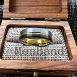 Offset Grooved Brushed Finish 6/8MM Men Women Tungsten Carbide Wedding Rings