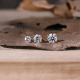 D Colour Four Prong Moissanite Diamonds 0.03-1.2CT Flat Back Piercing Earrings