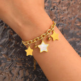 New Stainless Steel Charm Bracelets Sweet Stars Shell Pendants Bell Elegance Chain New Design Fashion Bracelet - The Jewellery Supermarket