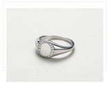 Round Signet Halo of  AAAA Lab Created Diamonds 925 Silver Personality Ring