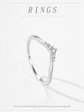 V-Shaped Dolphin Fish Tail Design AAAA Lab Created Diamonds Sterling Silver Ring