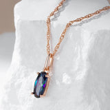 Amazing Filled Rose Gold of 14-Karat Purity Colorful AAA Zircon Crystal Pendant And Necklace, Fashion Jewellery