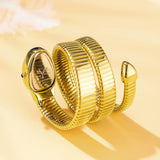 Luxury Ladies Snake Shape Quartz Women's Fashion Watches Creative Quartz Unique Bracelet Elegant Jewellery