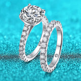 Luxury 18KGP 0.6-4.2CT VVS1 D Colour Moissanite Diamonds 925 Silver Wedding Ring