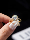 VVS1 D Colour 1 Carat Round Shape Moissanite Diamond Fine Luxury Jewellery Ring