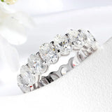 Marvelous 5*7mm Oval Cut VVS1 D Colour Moissanite S925 Silver Eternity Ring